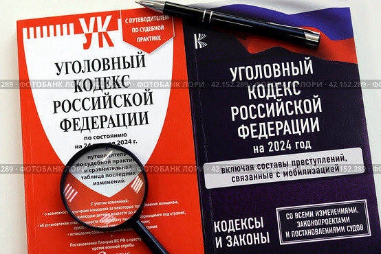 Брошюры "Уголовный кодекс Российской Федерации на 2024 год" Редакционное фото, фотограф Юлия Сергеевна Купина / Фотобанк Лори
