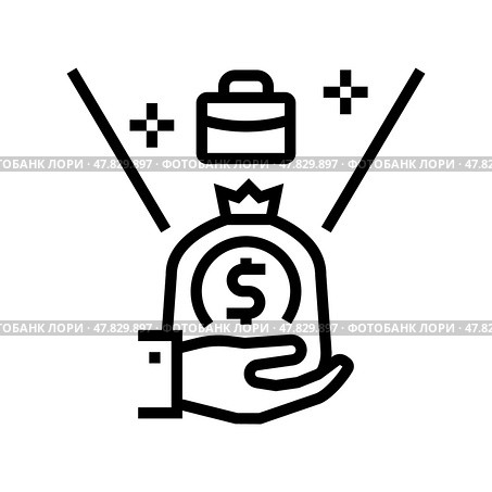 budgeting business process line icon vector illustration. Стоковая иллюстрация, иллюстратор Vectorwin / Фотобанк Лори
