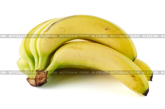 Bunch of bananas isolated on white background. Стоковое фото, агентство Ingram Publishing / Фотобанк Лори