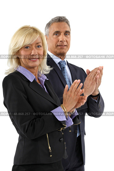 Business professionals clapping their hands. Стоковое фото, агентство Ingram Publishing / Фотобанк Лори
