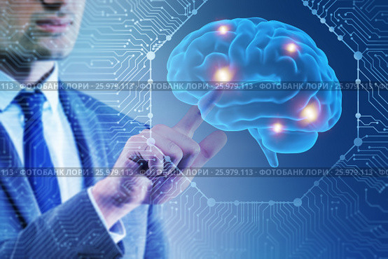 Businessman in artificial intelligence concept. Стоковое фото, фотограф Elnur / Фотобанк Лори