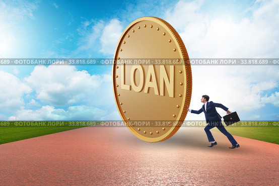 Businessman in debt and loan concept. Стоковое фото, фотограф Elnur / Фотобанк Лори