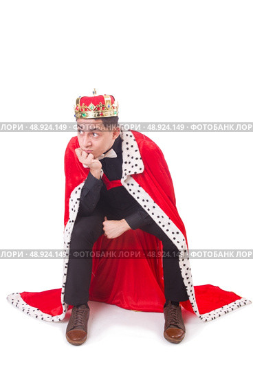 Businessman with crown isolated on white. Стоковое фото, агентство Ingram Publishing / Фотобанк Лори