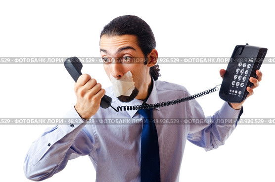 Businessman with his lips sealed. Стоковое фото, агентство Ingram Publishing / Фотобанк Лори