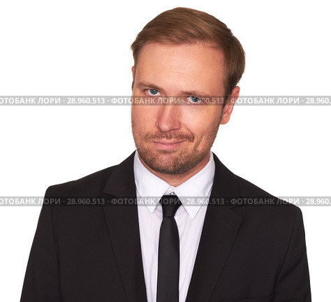 businessman with sceptical expression isolated. Стоковое фото, фотограф Александр Лычагин / Фотобанк Лори