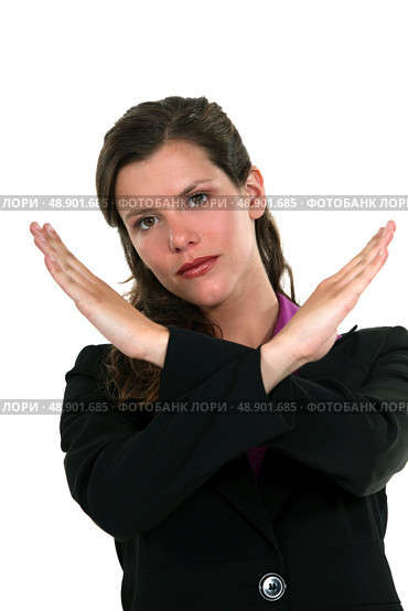 Businesswoman making cross gesture. Стоковое фото, агентство Ingram Publishing / Фотобанк Лори