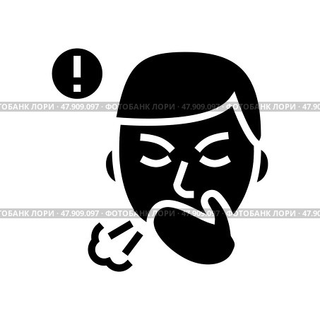 cancer asbestos glyph icon vector illustration. Стоковая иллюстрация, иллюстратор Vectorwin / Фотобанк Лори