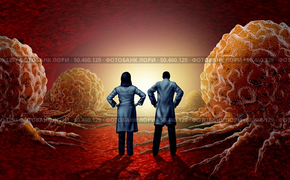 Cancer Biology research and oncologist or geneticist team finding treatment solutions to Malignant cancerous tumors and Metastasis anatomy concept as a scientist and biologist doctor inside inside the human body as a 3D illustration. Стоковое фото, агентство Ingram Publishing / Фотобанк Лори