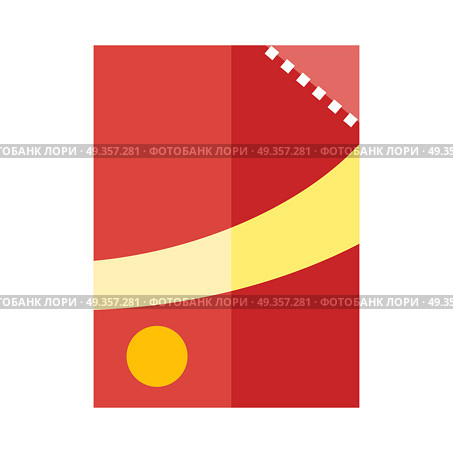 Canned Goods with Yellow-Red Label. Vector illustration canned goods with white-red label. Tin can. Aluminum Can. Retail store element. Bank canning object. Bank food sign. Simple drawing. Isolated vector illustration on white background. Стоковая иллюстрация, агентство Ingram Publishing / Фотобанк Лори