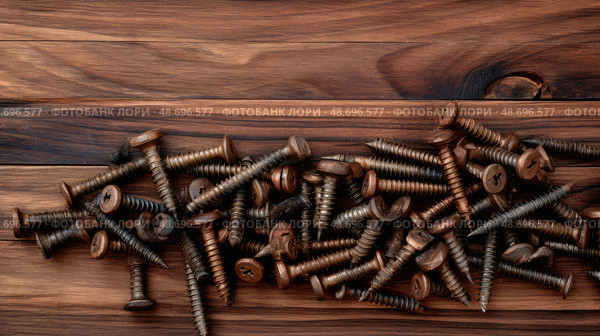 carpentry wood screws ai generated. Стоковое AI-изображение, AI-художник Vectorwin / Фотобанк Лори