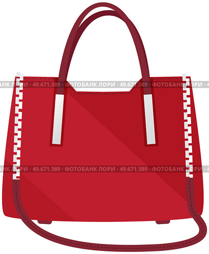 Cartoon illustration of women bag vector icon isolated on white background, stylish handbag. Ladies handbag in flat style. Elegant ladies bright leather bag, female fashion accessories object. Cartoon illustration of women bag vector icon isolated on white background, stylish handbag. Стоковая иллюстрация, агентство Ingram Publishing / Фотобанк Лори