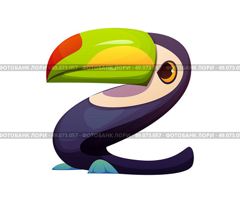 Cartoon Mexican font toucan bird letter Z. Стоковая иллюстрация, иллюстратор VectorTradition / Фотобанк Лори