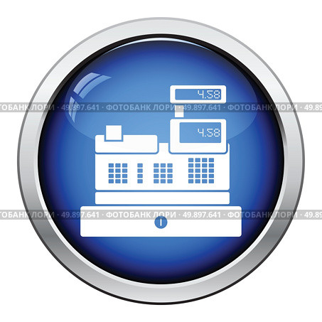 Cashier icon. Glossy button design. Vector illustration. Стоковая иллюстрация, агентство Ingram Publishing / Фотобанк Лори