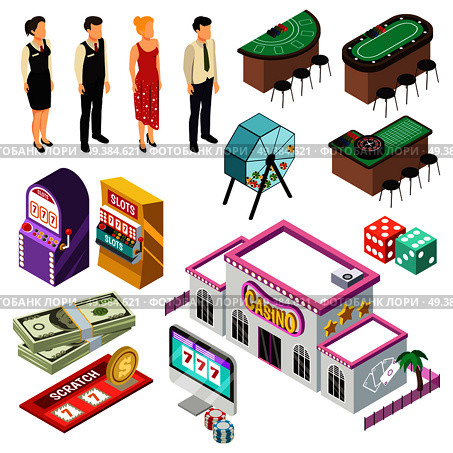 Casino isometric set. Стоковая иллюстрация, агентство Ingram Publishing / Фотобанк Лори