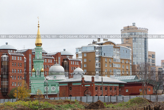 Cathedral mosque, rear facade, built 1902 - 1903,  Perm city, Russia (2019 год). Стоковое фото, фотограф Наталия Макарова / Фотобанк Лори