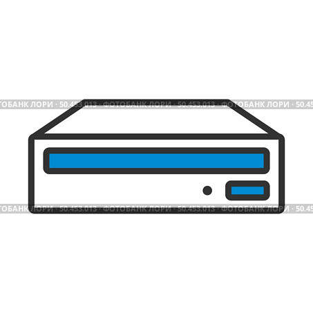 CD-ROM Icon. Editable Bold Outline With Color Fill Design. Vector Illustration. Стоковая иллюстрация, агентство Ingram Publishing / Фотобанк Лори