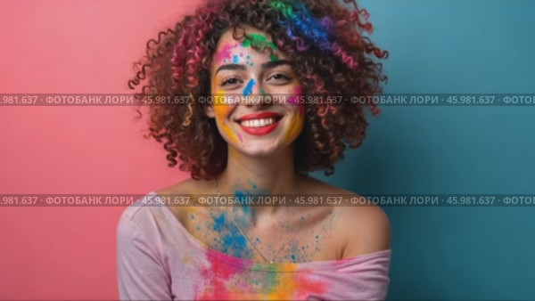 Celebrating Holi With Vibrant Colors and Joyful Traditions in a Spring Festival Atmosphere. Стоковое AI-видео, аниматор Sergey Grishin / Фотобанк Лори