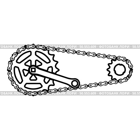 Chain bicycle link bike motorcycle two element crankset cogwheel sprocket crank length with gear for bicycle cassette system bike contour outline line icon black color vector illustration image thin flat style simple. Chain bicycle link bike motorcycle two element crankset cogwheel sprocket crank length with gear for bicycle cassette system bike contour outline line icon black color vector illustration image thin flat style. Стоковая иллюстрация, агентство Ingram Publishing / Фотобанк Лори