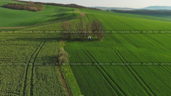 Chapel st. Barbara in South Moravia fields. Стоковое видео, видеограф Михаил Коханчиков / Фотобанк Лори