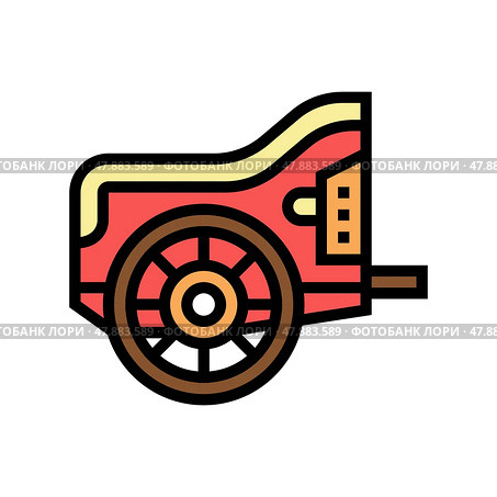 chariot ancient greece color icon vector illustration. Стоковая иллюстрация, иллюстратор Vectorwin / Фотобанк Лори