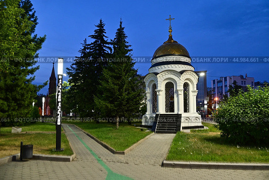Часовня Казанской иконы Божией Матери. Город Иркутск. Улица Ленина, дом 1б (2024 год). Стоковое фото, фотограф Александр Тараканов / Фотобанк Лори