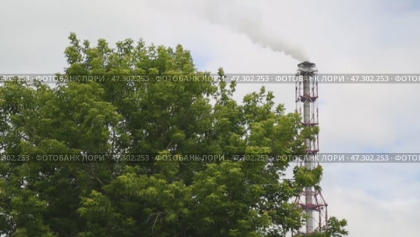 chemical plant works in summer. Стоковое видео, видеограф Алексей Сергеев / Фотобанк Лори