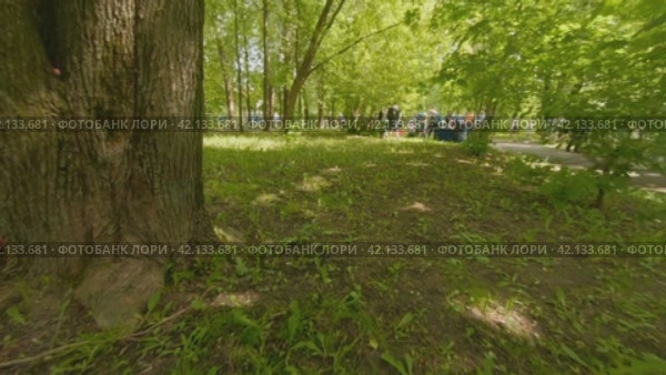 Cherepovets, Russia - May 27, 2023, Children shoot a toy slingshot, an interactive zone at a town festival. FPV Aerial Drone Shot. Редакционное видео, видеограф Даниил Хабаров / Фотобанк Лори