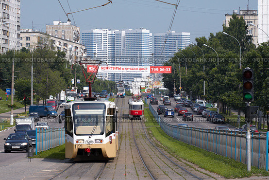 Чертановская улица в Москве (2009 год). Редакционное фото, фотограф Юрий Синицын / Фотобанк Лори