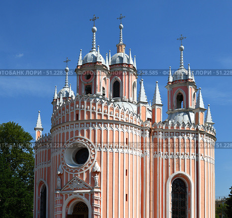 Chesme Church (Church of Saint John Baptist at Chesme Palace), fragment. Saint Petersburg, Russia. Редакционное фото, фотограф Валерия Попова / Фотобанк Лори