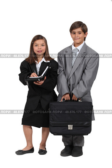Children wearing business clothes. Стоковое фото, агентство Ingram Publishing / Фотобанк Лори