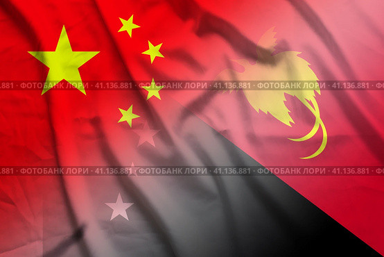 China and Papua New Guinea state flag international negotiation PNG CXR. Стоковая иллюстрация, иллюстратор Кабак Дмитрий / Фотобанк Лори