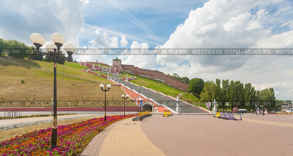 Чкаловская лестница. Нижний Новгород. Россия (2024 год). Редакционное фото, фотограф Владимир Чинин / Фотобанк Лори