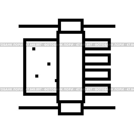 chocolate bar making equipment line icon vector illustration. Стоковая иллюстрация, иллюстратор Vectorwin / Фотобанк Лори