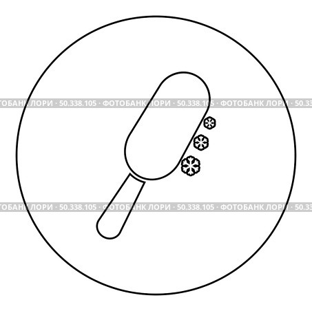 Chocolate ice on stick Eskimo confection icon in circle round black color vector illustration image outline contour line thin style simple. Chocolate ice on stick Eskimo confection icon in circle round black color vector illustration image outline contour line thin style. Стоковая иллюстрация, агентство Ingram Publishing / Фотобанк Лори