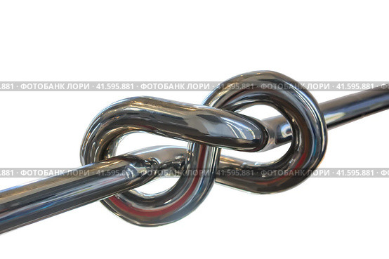 Chromed pipe tied in a knot isolated. Стоковое фото, фотограф Юрий Бизгаймер / Фотобанк Лори