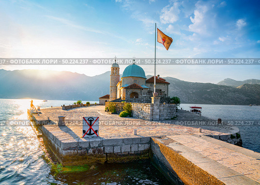 Church Of Our Lady Of The Rocks On Island Near Town Perast, Kotor Bay, Montenegro. Стоковое фото, агентство Ingram Publishing / Фотобанк Лори