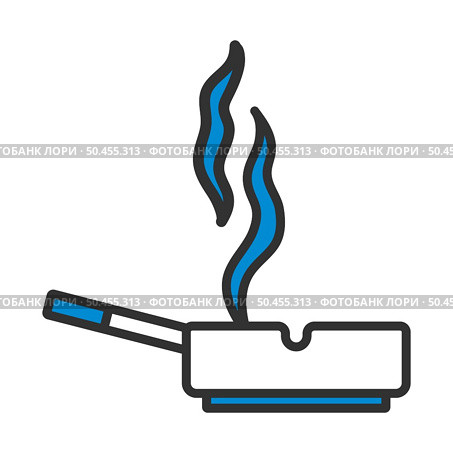 Cigarette In An Ashtray Icon. Editable Bold Outline With Color Fill Design. Vector Illustration. Стоковая иллюстрация, агентство Ingram Publishing / Фотобанк Лори