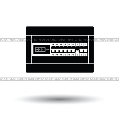 Circuit breakers box icon. White background with shadow design. Vector illustration. Стоковая иллюстрация, агентство Ingram Publishing / Фотобанк Лори