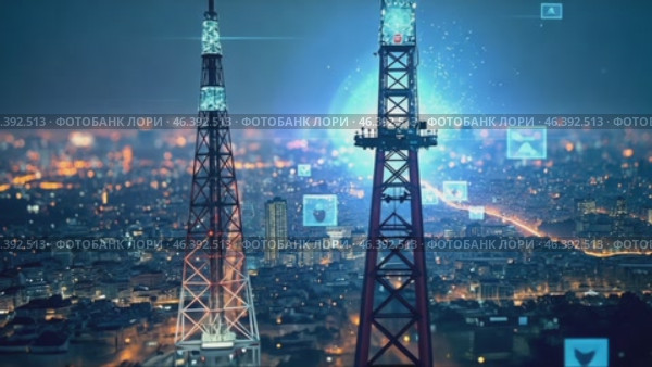Cityscape with a lot of blue and white squares and a few red squares. Стоковое AI-видео, аниматор Sergey Grishin / Фотобанк Лори
