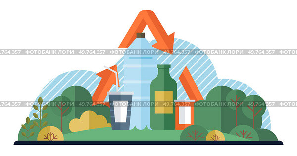 Clean city vector illustration. It promotes biodiversity, creating habitats for plants and animals to thrive a midst urban landscape The integration of nature into cityscape enhances quality of life. Clean city. In this garden-like city, nature plays pivotal role. Стоковая иллюстрация, агентство Ingram Publishing / Фотобанк Лори