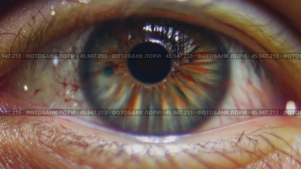 Close up of a man eye gradually opening to reveal intricate iris details. Стоковое видео, видеограф Данил Руденко / Фотобанк Лори