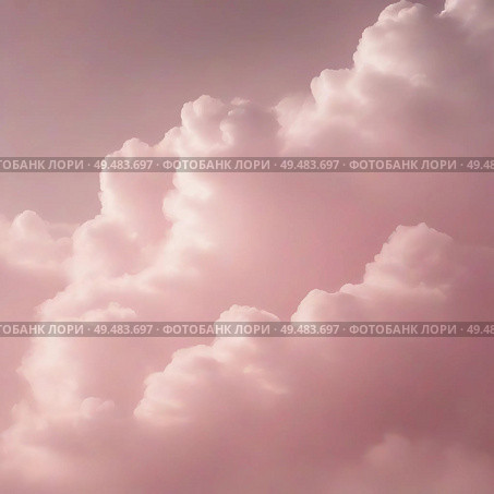 Close up of pink clouds. Стоковое AI-изображение, AI-художник Анастасия / Фотобанк Лори