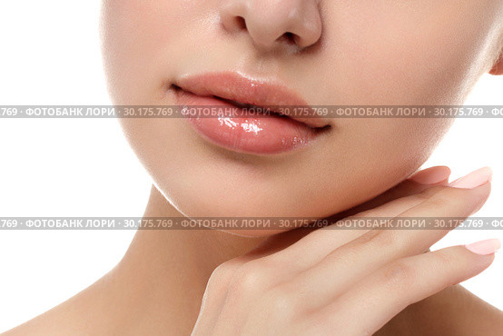 Close up view of young beautiful woman face. Стоковое фото, фотограф Людмила Дутко / Фотобанк Лори