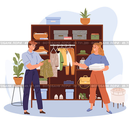 Clothing care. Vector illustration. The clothing care concept encourages us to nurture our well-being Wear clothes make you feel comfortable and confident in your own skin Clean clothes contribute. Clothing care. The clothing care concept emphasizes importance taking care ourselves. Стоковая иллюстрация, агентство Ingram Publishing / Фотобанк Лори
