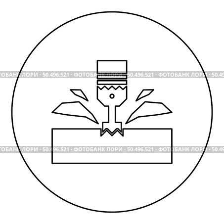 CNC milling machine material metalworking cutter plunger metalwork industry lathe plunge power tool technology tooling carving shavings icon in circle round black color vector illustration image outline contour line thin style simple. CNC milling machine material metalworking cutter plunger metalwork industry lathe plunge power tool technology tooling carving shavings icon in circle round black color vector illustration image outline contour line thin style. Стоковая иллюстрация, агентство Ingram Publishing / Фотобанк Лори