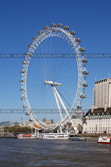 Coca Cola London Eye- колёсо обозрения в Лондоне (2017 год). Редакционное фото, фотограф Анна Менщикова / Фотобанк Лори