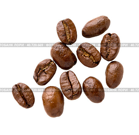 Coffee beans. Roasted coffee beans isolated. Стоковое фото, фотограф Roman B. / Фотобанк Лори