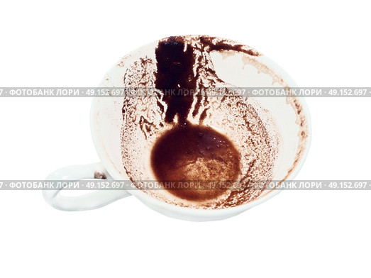 coffee grounds in white cup isolated on white. Стоковое фото, агентство Ingram Publishing / Фотобанк Лори