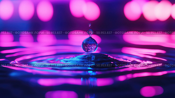 cohesion floating water drop ai generated. Стоковое AI-изображение, AI-художник Vectorwin / Фотобанк Лори