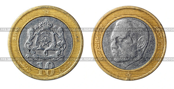 Coin 10 dirhams. Morocco. 2022 year. Стоковое фото, фотограф Евгений Ткачёв / Фотобанк Лори